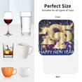 thumbnail image 6 of Sigee 2025 New Year 1 for Water-Resistant, Heat-Resistant, Non-Slip Leather Coasters Set, Ideal for Coffee Table, Office, Bar, Home Decor-Square, 6 of 6