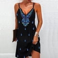 thumbnail image 1 of SMihono Robe d'Été Bohème pour Femmes Grande Taille Mode Décontractée Robe Col en V Sans Manches Robe Imprimée Longue, 1 of 4