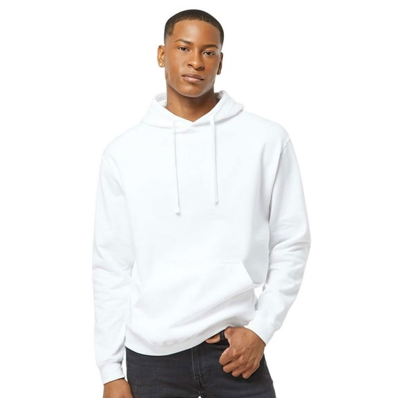 Tultex Men’s Fleece Hooded Sweatshirt 80/20 Ring-Spun Cotton/Polyester Pullover Essential Hoodie (White, L)