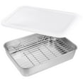 thumbnail image 3 of HLONK Stainless Steel Bakeware Roasting Pan Food Tray Display Rack Plate with Restaurant Baking, 3 of 6