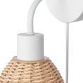 thumbnail image 2 of Globe Electric Briar 1-Light Matte White Plug-in or Hardwire Indoor Wall Sconce with Rattan Shade, 2 of 9