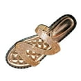 thumbnail image 3 of Oyedens Dress Sandals For Women Ladies Rhinestones S-Shape Strap Slip On Flats Slides Low Heel Sandals, 3 of 3