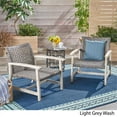 thumbnail image 3 of Noble House Camdyn Antique Polyethylene Wicker Outdoor Acacia Wood Club Chair Gray (Set of 2), 3 of 21