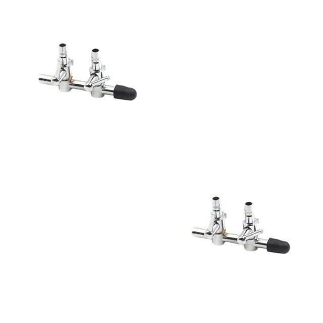jesticaly Distributeur Aquarium Air Réservoir de Poissons Régulateur d'Air Valve Pompe à Oxygène Air Inox Réservoir de Poissons Tube Pompe à Air Argent 2 Têtes 2Ensemble