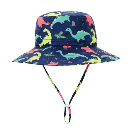 

Century Star Cartoon Wide Brim Hats UPF+50 Sun Protection Kids Hats for Summer Navy Dinosaur 4-8T