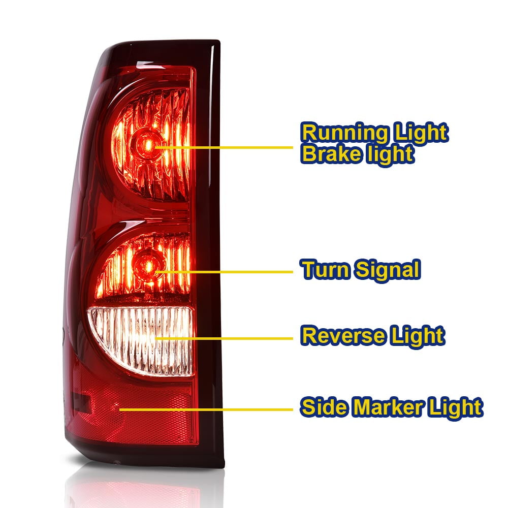 PIT66 Tail Lights Lamps 2pcs LH RH Fit for Chevy Silverado 1500 2500 3500 HD 2003-2006