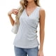 thumbnail image 3 of Camisetas Sin Mangas de Verano para Mujer, Informales, con Bordado de Ojales, Cómodas, con Diseño de Botones, Corte Entallado, Básicas. Gris XL, 3 of 10