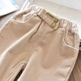 thumbnail image 5 of Zwiiyzr 2-8Y Toddler Boys Girls Fleece Lined Pants Casual Loose Jogger Pants Sweatpants Winter Corduroy Bottoms Trousers Beige, 5 of 6