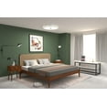 thumbnail image 4 of Selena 43" King Bed Frame, Handcrafted Paper Cord Headboard, Mid-Century, Solid Wood, Choco, 4 of 16