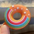 thumbnail image 5 of Simulation Rainbow Donut Keychain Cute Cartoon Bag Key Chain Keyring Ornament Bag Purse Charm Accessories, 5 of 5
