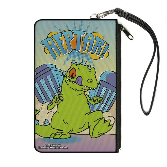 Nickelodeon Wallet, Zip Clutch, Rugrats Reptar Destruction Scene, Canvas