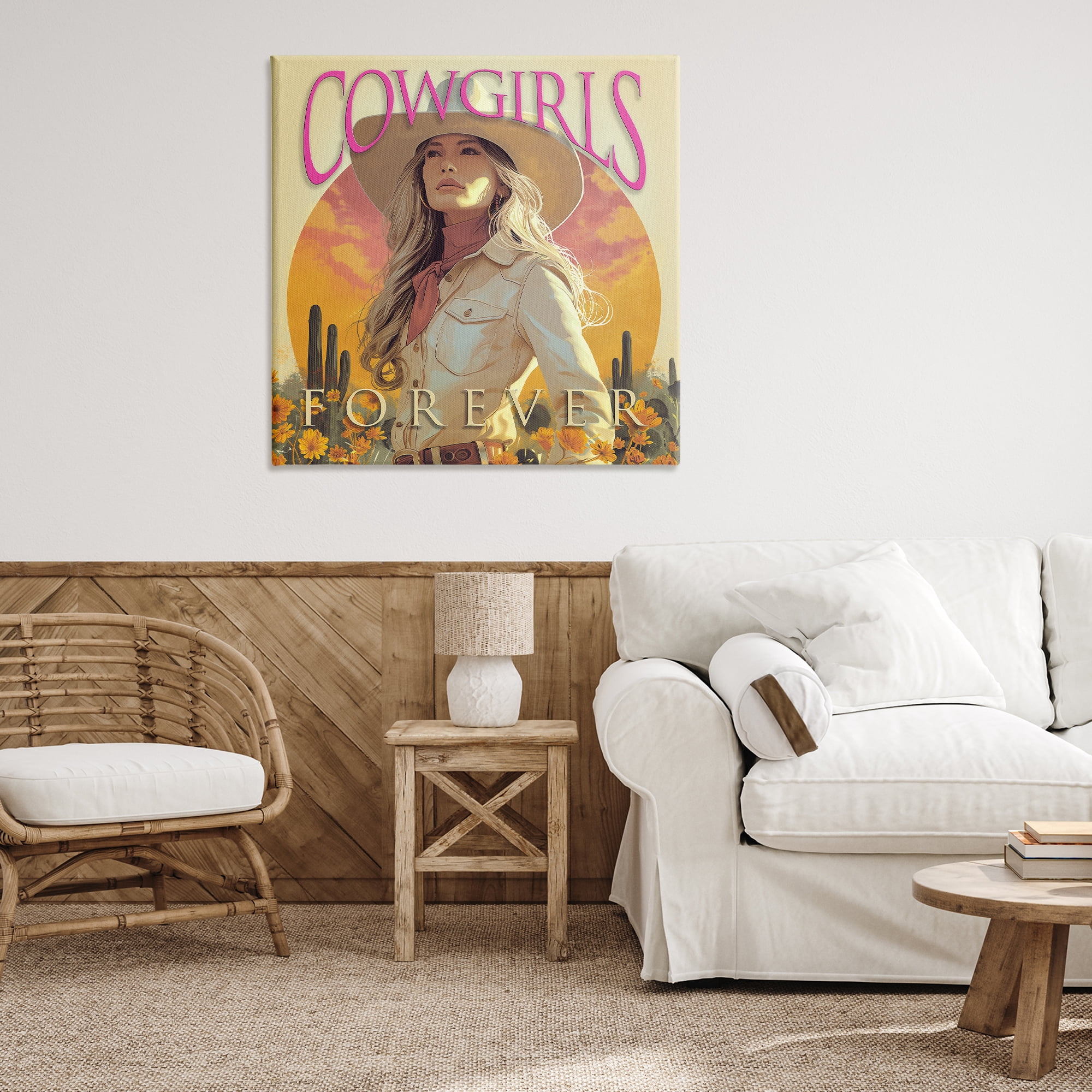 Stupell Industries Cowgirls Forever Portrait People Painting Wrapped Canvas Art Print Wall Art, 36 x 36