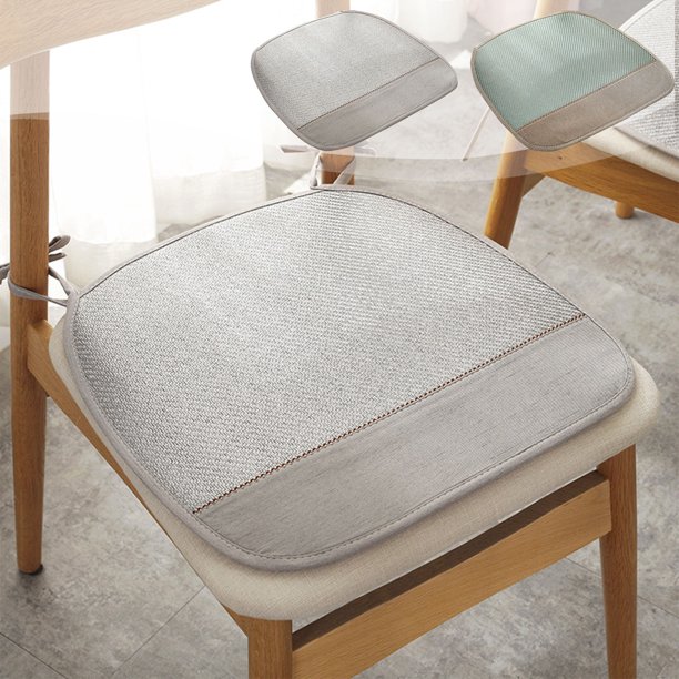 Tiras de hielo verde Cojín de asiento 16.54x16.54 pulgadas Almohadilla de silla de oficina antideslizante Cojín de enfriamiento de color sólido moderno primavera verano lavable para uso interior y