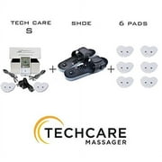TechCare S Tens Massager FDA Cleared Unit Electric Massager Set With 6 Extra Pads Reflexology Shoes for Pain Relief Therapy for Back Shoulder Neck Pain, Arthritis, Bursitis, Tendonitis, Sciatica