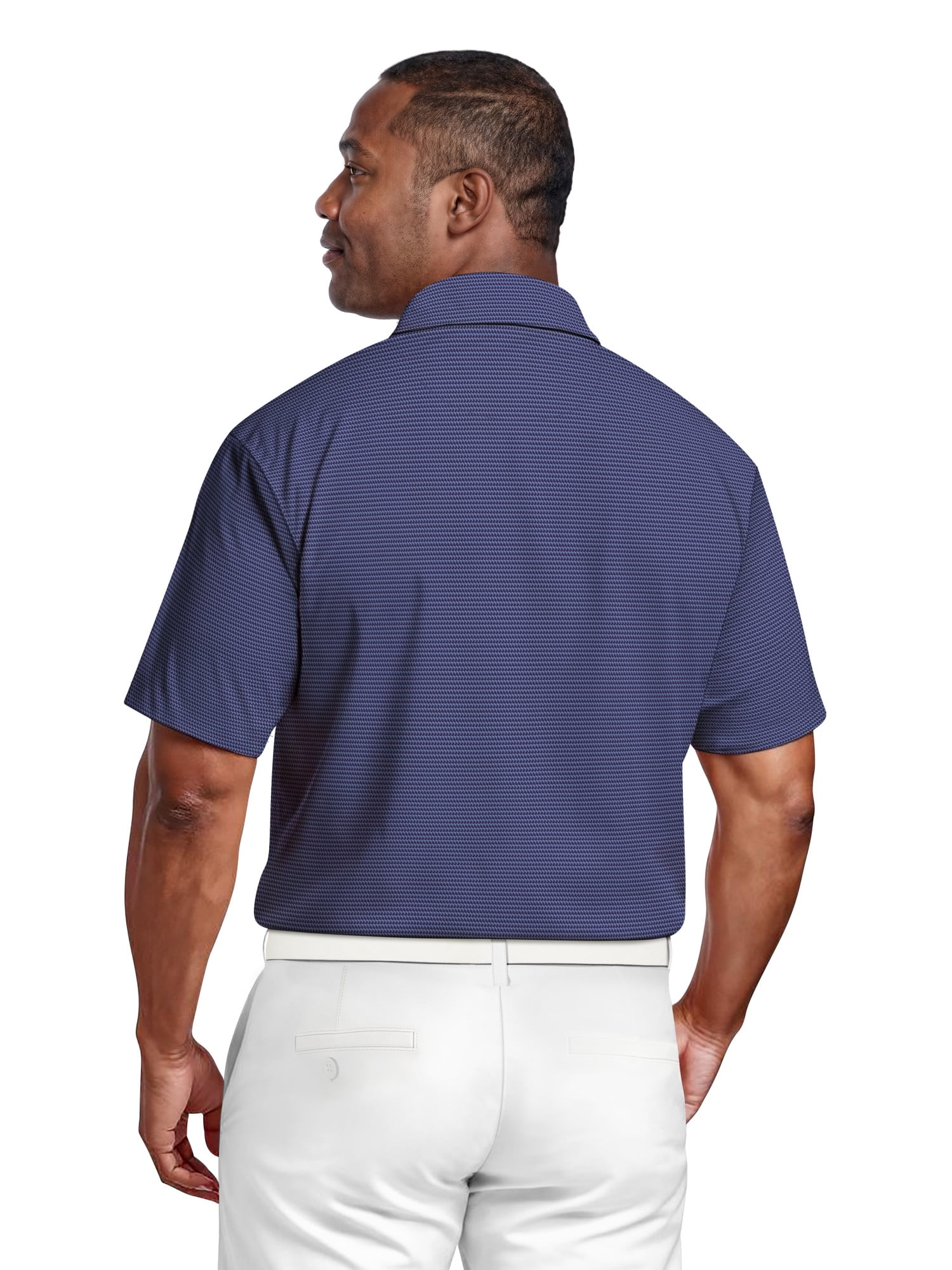 Ben Hogan Men's & Big Men's Performance Geometric Jacquard Short Sleeve Golf Polo Shirt, Sizes S-5XL