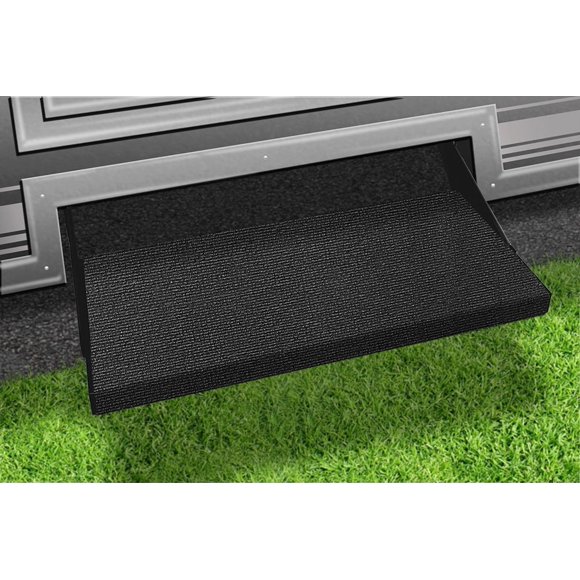 Prestofit Tapis d'Entrée 2-0354 Outrigger; Crochet et Ressort Enveloppants; Largeur 23 Pouces; Onyx Noir; Texturé Micro-Nuré; Fibre d'Oléfine; avec Enveloppe Rétractable et Manchon; Simple