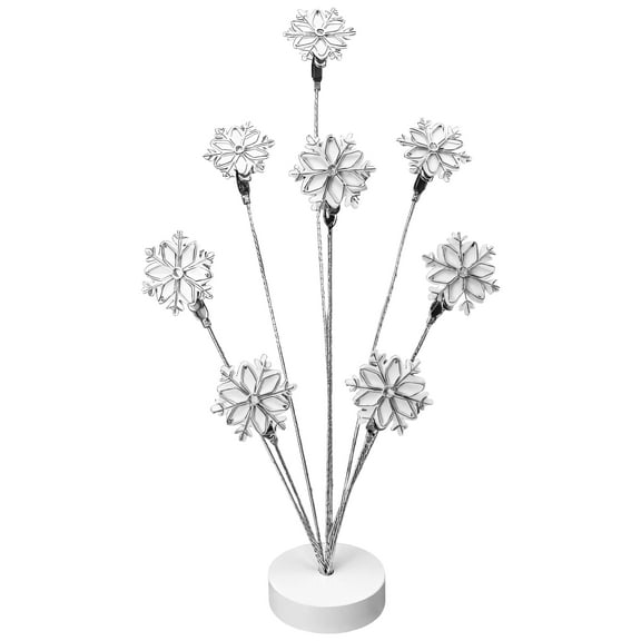8-Branch Photo Tree Holder, Family Tree Picture Metal Holder, Adjustable Metal Picture Holder for Desk, White Flower Clip Display