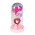 thumbnail image 2 of Decoración del día de San Valentín BLESIY Lámpara de mesa eterna Rosa artificial en cúpula de vidrio base Rosa, 2 of 8