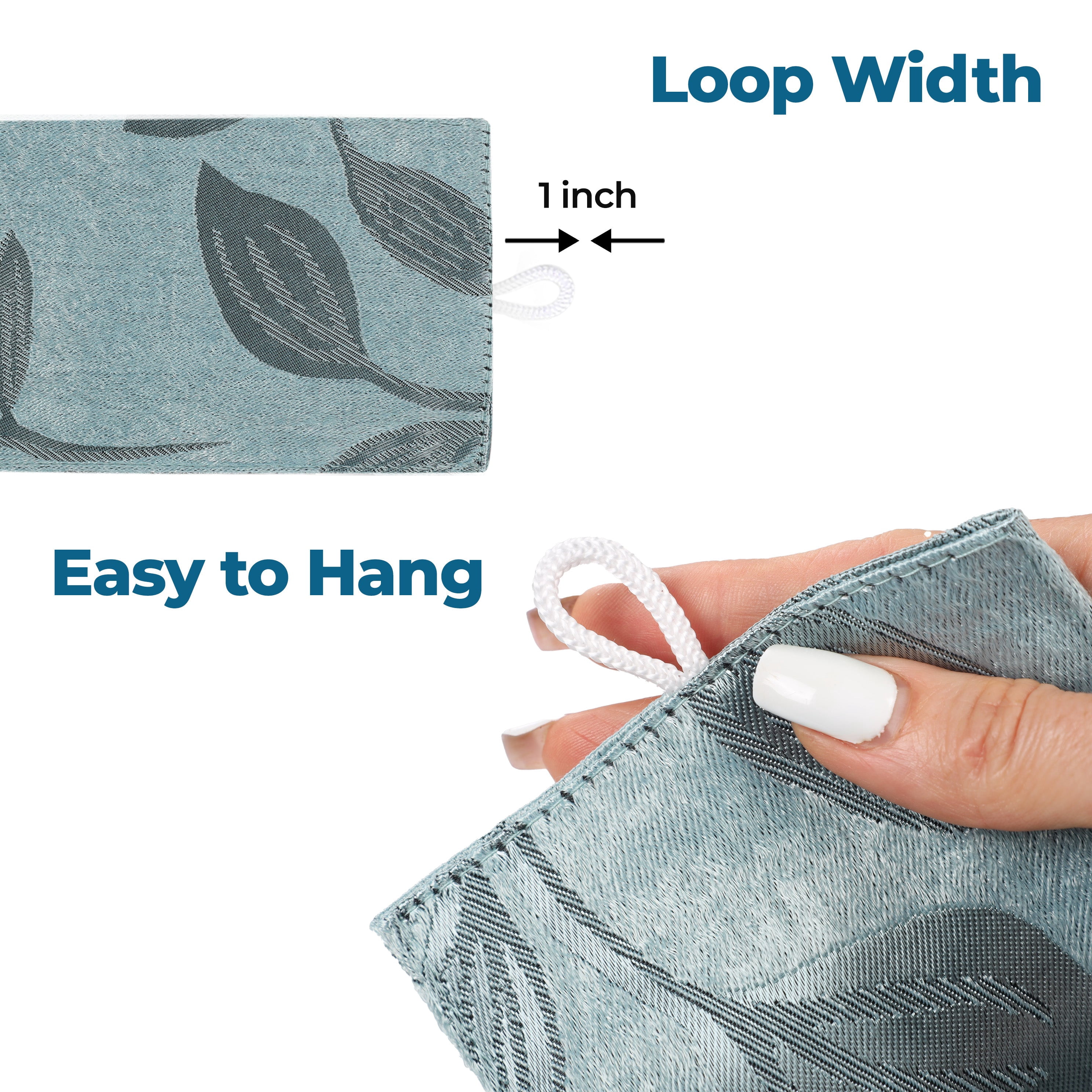 Superior Blackout Leaves Curtains Set of 2, Light Filtering Grommet Curtain Panel Set, Green Lily, 46"W x 63"L