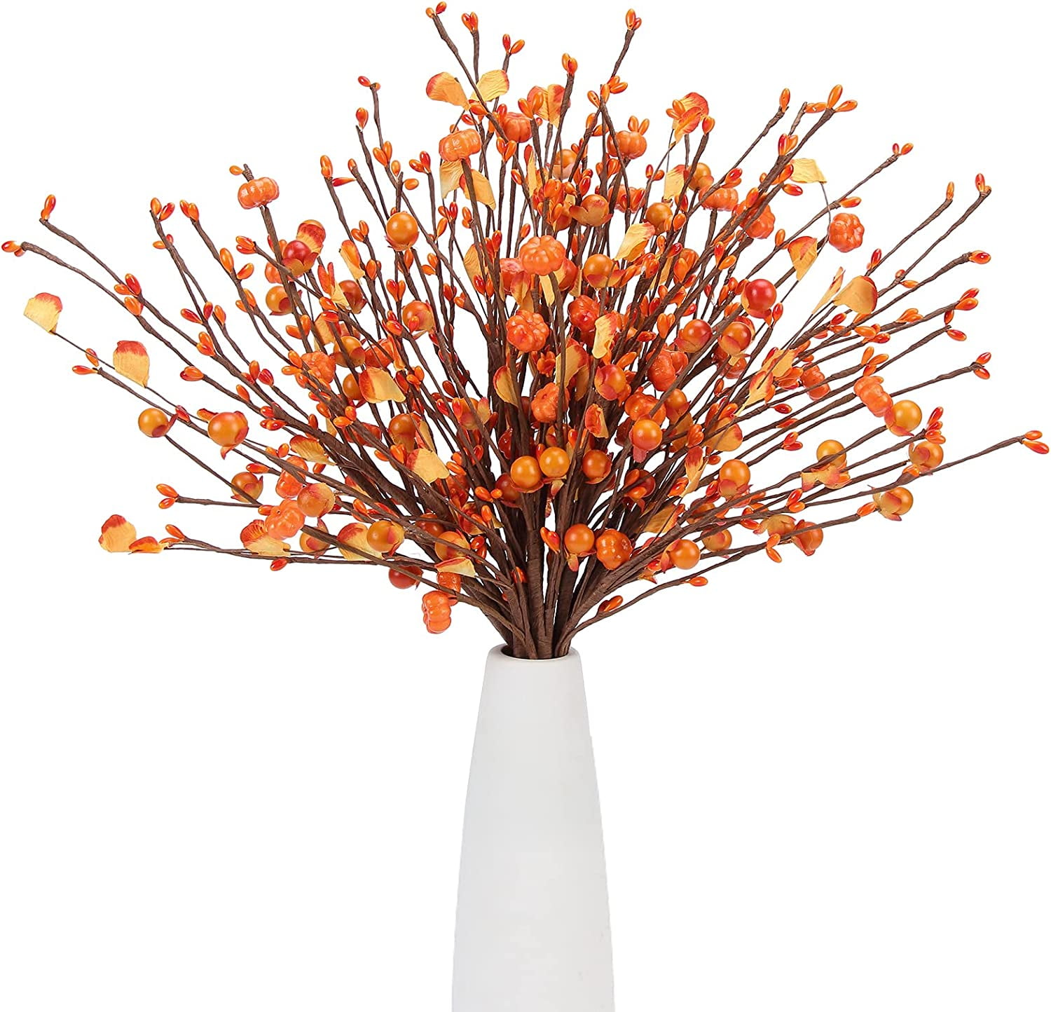 6PCS Fall Stems, 17" Artificial Berry Stems for Autumn Farmhouse, for