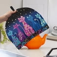 thumbnail image 3 of HELLHERO Teapot Cover with Dust Proof Keep Warm Coffee Pot Cloth Covers, Starry Night Cats, 3 of 8