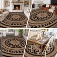 thumbnail image 5 of Brown Ethnic Flower Area Rugs 8'x10', Washable Small Throw Rugs for Living Room Patio, Abstract National Boho Geometric Indoor Outdoor Rug Non-Slip Low Pile Carpet Runner Reversible Floor Mats, 5 of 8