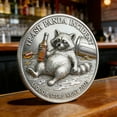 thumbnail image 5 of Playful Raccoon Metal Commemorative Coin - Collectible Metal Handicraft, Christmas & Decorations 2026 Gift for Animal Lovers, Unique Decorative Collectible Token for Home & Office, 1.6in, Silvery, 5 of 5