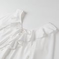 thumbnail image 5 of HH TRAF Vestido corto femenino de verano con volantes, elegante, irregular, liso, de manga larga, con capas y escote en V, 5 of 5