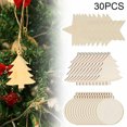 thumbnail image 4 of 30PCS Wooden Crafts to Paint Christmas Tree Hanging Ornaments Unfinished Wood Cutouts Christmas Decoration DIY Crafts (Christmas tree-shaped wooden pieces, 4 of 4