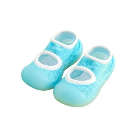 

Colisha Boys Walking Shoe Slip On Flats Knit Upper Sock Shoes School Comfortable Floor Slippers Bow Sneakers Blue 8.5C