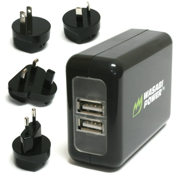 Wasabi Power USB Wall Charger (World Plugs, 2-Port, 3.1A)