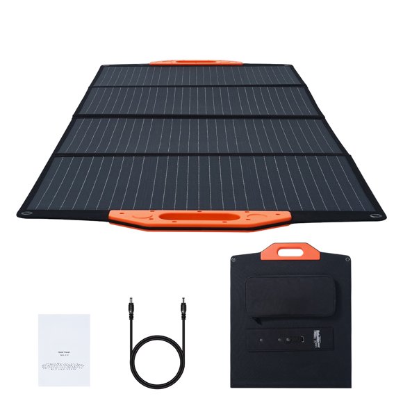 KFFKFF Compact Monocrystalline Solar Panel, 120W Foldable ETFE Solar Power Charger, 23% Efficiency, Equipped with Type C, DC 18V, QC3.0 USB Port, IP67 Waterproof, Ideal for Household