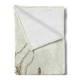 thumbnail image 2 of Vanilla Soft Flannel Fleece Throw Blanket, Vintage Nostalgic Drawing of Aromatic Exotic Flavor Flower Print, Cozy Plush for Indoor and Outdoor Use, 70" x 90", Ivory and Umber, by Ambesonne, 2 of 5
