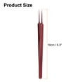 thumbnail image 2 of Uxcell 2 Pcs Pinces en Acier Inoxydable Manche Long Pointe Courbée Dentelée pour Artisanat Rouge, 2 of 6