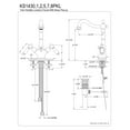 thumbnail image 4 of Kingston Brass KS1431PKL Duchess Two-Handle Bathroom Faucet with Brass Pop-Up and Cover Plate, Polished Chrome, 4 of 4