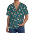 thumbnail image 2 of Picia Frog and Mushrooms Men's Linen Shirts Short Sleeve Cuban Beach Shirts Casual Shirts Button Down Shirt for Men Beach Summer Wedding Shirt-XX-Large, 2 of 7