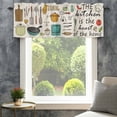 thumbnail image 4 of Kitchenware Farmhouse Short Window Curtain Valances, Vintage Kitchen Cooking Tool Retro Beige Rod Pocket Kitchen Valances for Living Room Bedroom Bathroom Cafe 60" x 18", 4 of 8