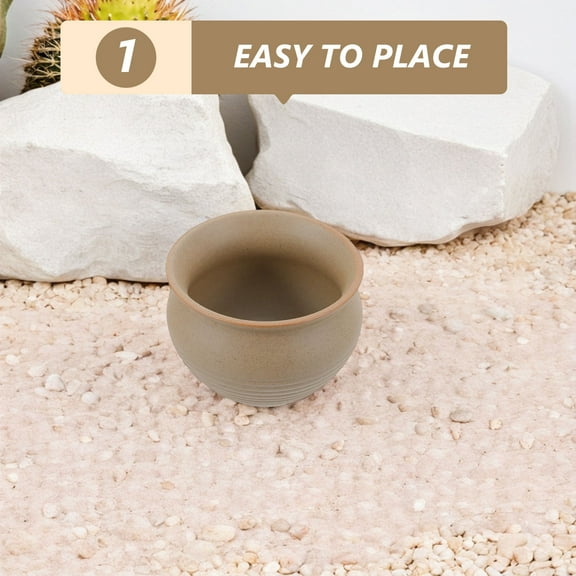 OUNONA Zisha Ceramic Planter With Drainage Hole For Plants Large Round Succulent Orchid Flower Pot For Home And Office Decor