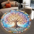 thumbnail image 4 of Circle Area Rug, Tree Of Life16 Washable Non-Slip Floor Carpet, Soft Rug for Living Room Bedroom Decor 71 Inch, 4 of 6