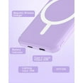 thumbnail image 5 of for Magsafe Battery Pack, 5000mAh Magnetic Power Bank with Type-C Cable 20W PD Fast Charging Lighting Input Wireless Portable Charger for iPhone iPhone 16/15/14/13/12/ All Series-Purple, 5 of 14
