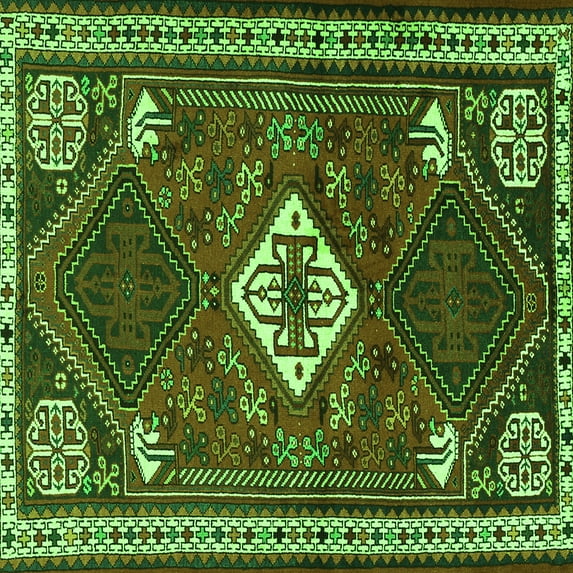 Ahgly Company Indoor Square Persian Green Traditional Area Rugs, 6' Square