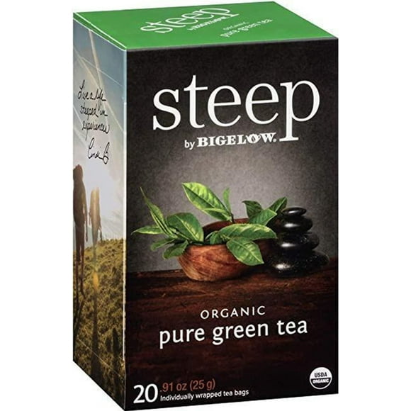 a2zchef Steep - Tea Bags - Organic - Pure Green Case [6x20 ct]