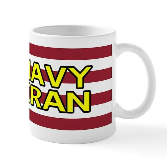 CafePress - U.S. Navy: Veteran (American Flag) Mug - 11 oz Ceramic Mug - Novelty Coffee Tea Cup