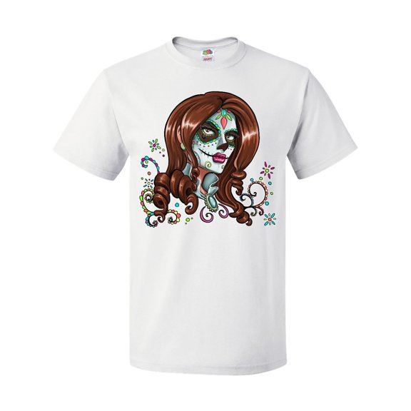Inktastic Day of the Dead Woman in Sugar Skull Makeup T-Shirt
