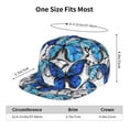 thumbnail image 6 of Haiem Blue and White Butterflies Classic Snapback Cap Flat Bill Hat Baseball Cap Adjustable Size Cotton Dad Hat, 6 of 9