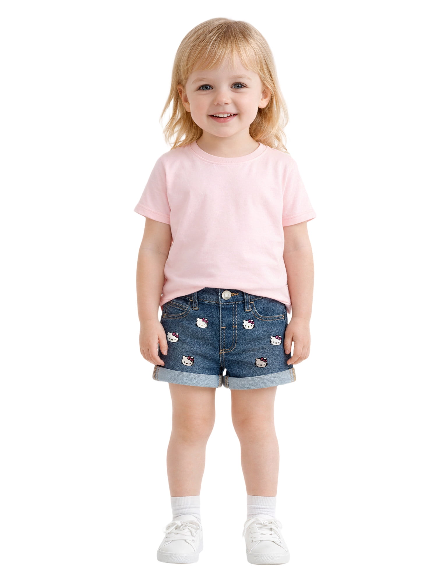 Hello Kitty Toddler Girls Denim Short, Sizes 12 Months - 5T