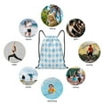 thumbnail image 6 of Rocae Blue and White Squares for Gym Bag Drawstring Bags Gym Backpack for Gym, Travel, Sports, Swimming, Beach-Medium, 6 of 6