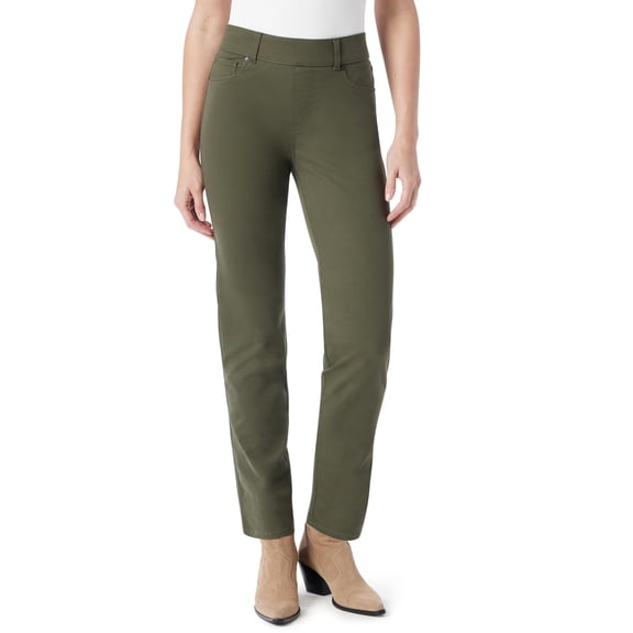 Gloria Vanderbilt Womens Shape Effect Pull On High Rise Straight Leg Jean Standard