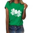 thumbnail image 2 of Honeeladyy Womens Crew Neck Summer Tops Summer Short Sleeve St Patricks Day Print Shirts Casual Comfy Loose Fit Pullover Gifts for Girlfriend Green L, 2 of 4