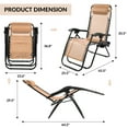thumbnail image 3 of FlexWave Outdoor Reclining Lounge Chair Set, Zero Gravity Chairs,1 Piece/Set or 2 Piece/Set,with Headrest & Cup Holder, Foldable,for Lawn, Poolside, Beach, Camping, 3 of 8